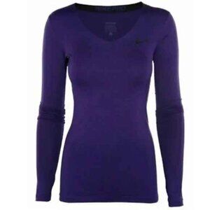 NIKE PRO WOMENS DRI-FIT V- NECK SHIRT - Long Sleeve - Size XS